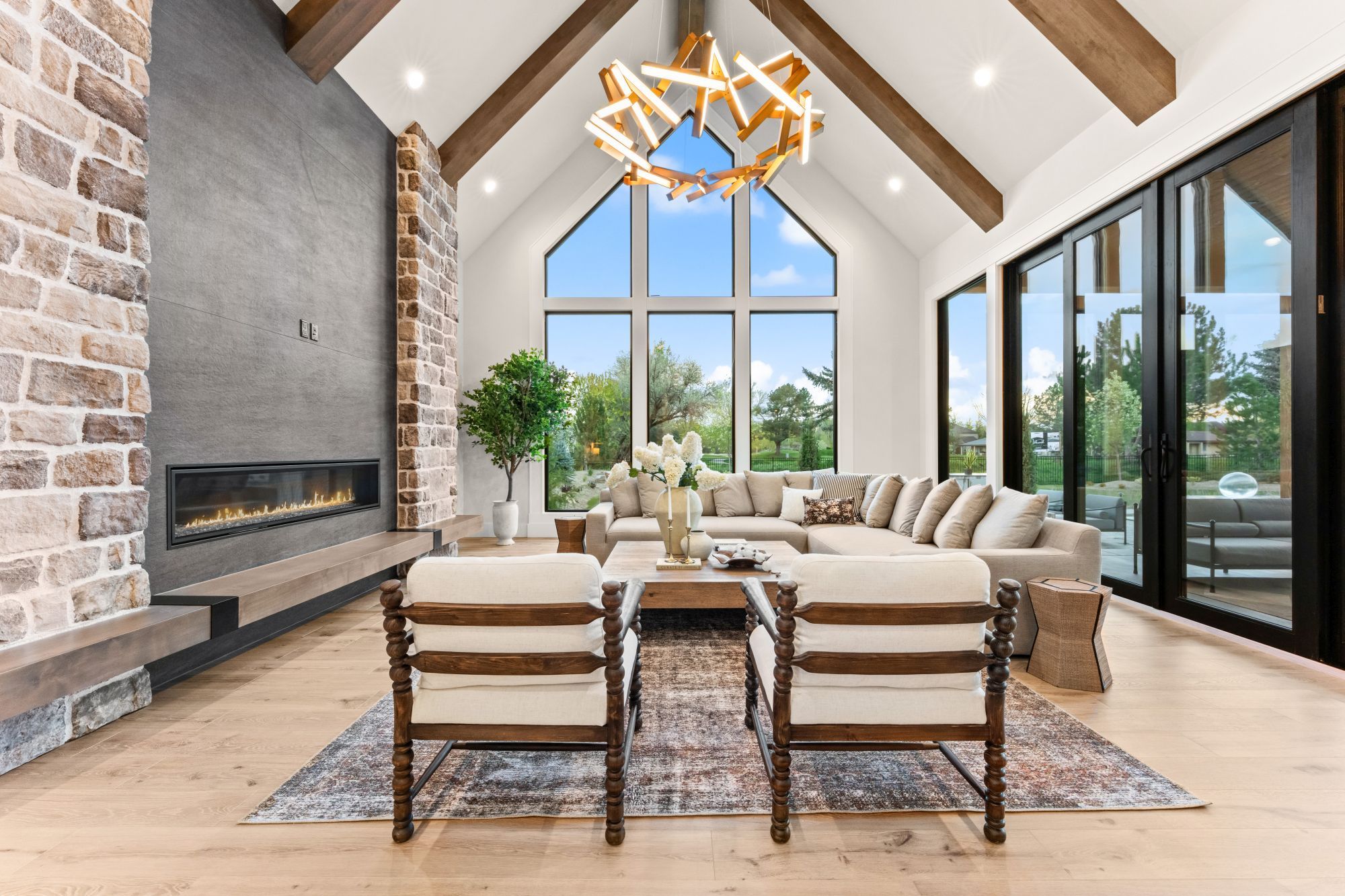 Stone Fireplace — Oakhampton Dr