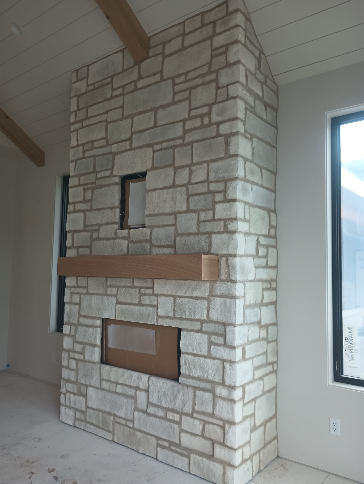 Stone Fireplace — Full Height